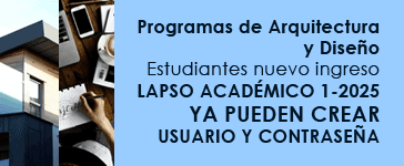 Programas de Arquitectura y Diseño - Lapso Académico 1-2025 - ya pueden crear usuario y contraseña