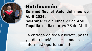 Se modifica el Acto del mes de Abril 2026.
