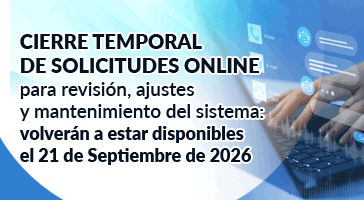 Cierre temporal de Solicitudes Online para revisi&oacute;n, ajustes y mantenimiento del sistema: volver&aacute;n a estar disponibles el 22 de Enero de 2026
